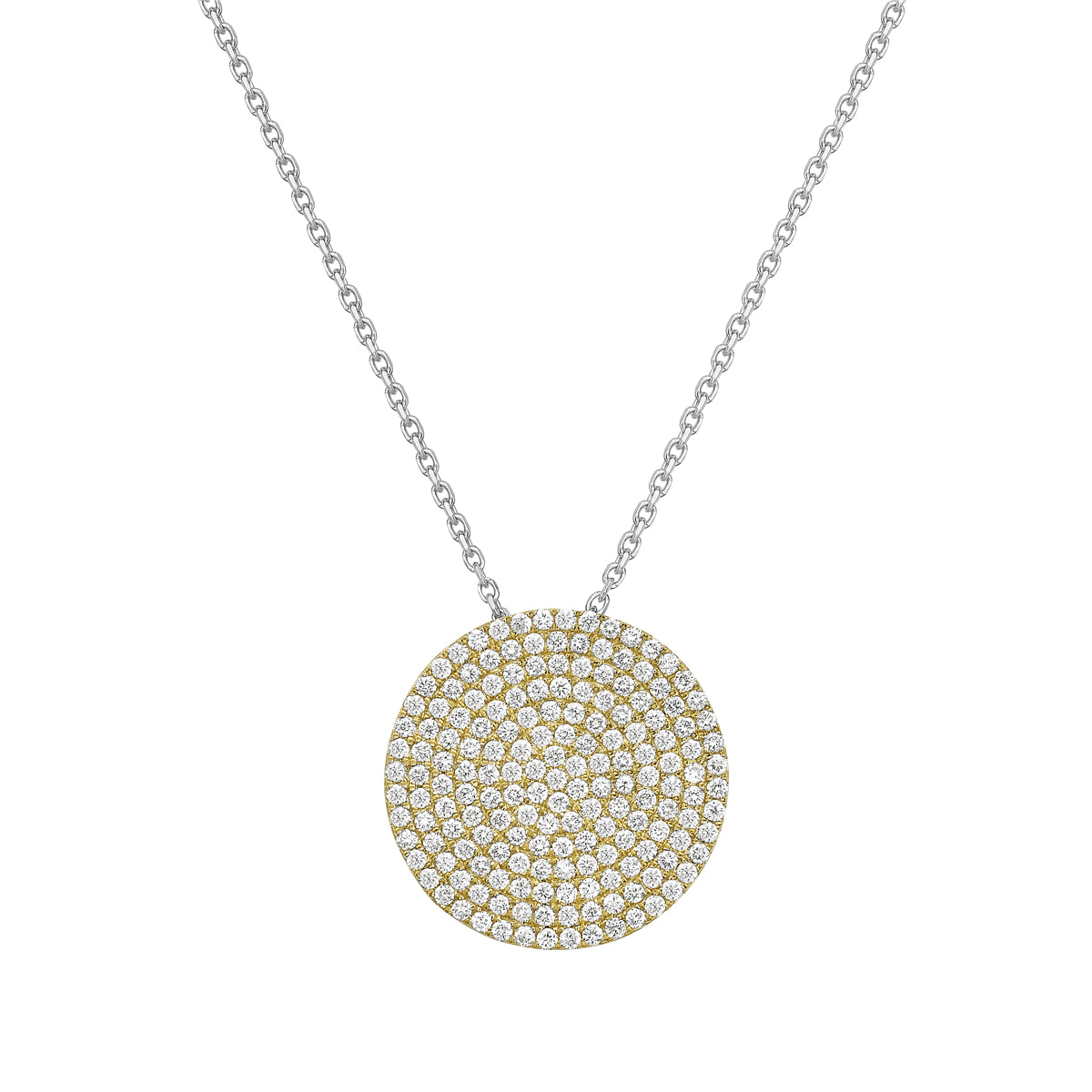AP154641BY-C - Pendant 14KY/3.5G 174RD-1.00CT Adjustbale Cable Chain 16-18'