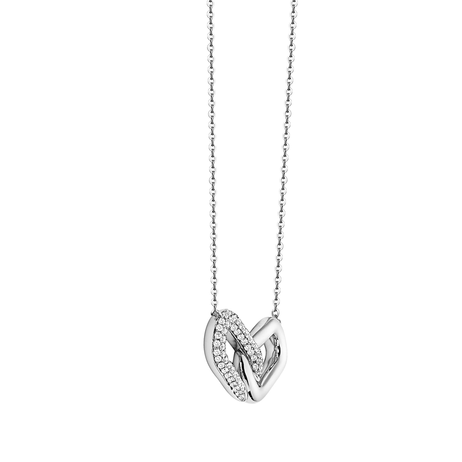 14K White Gold Diamond Hugs Pendant, 0.26ct