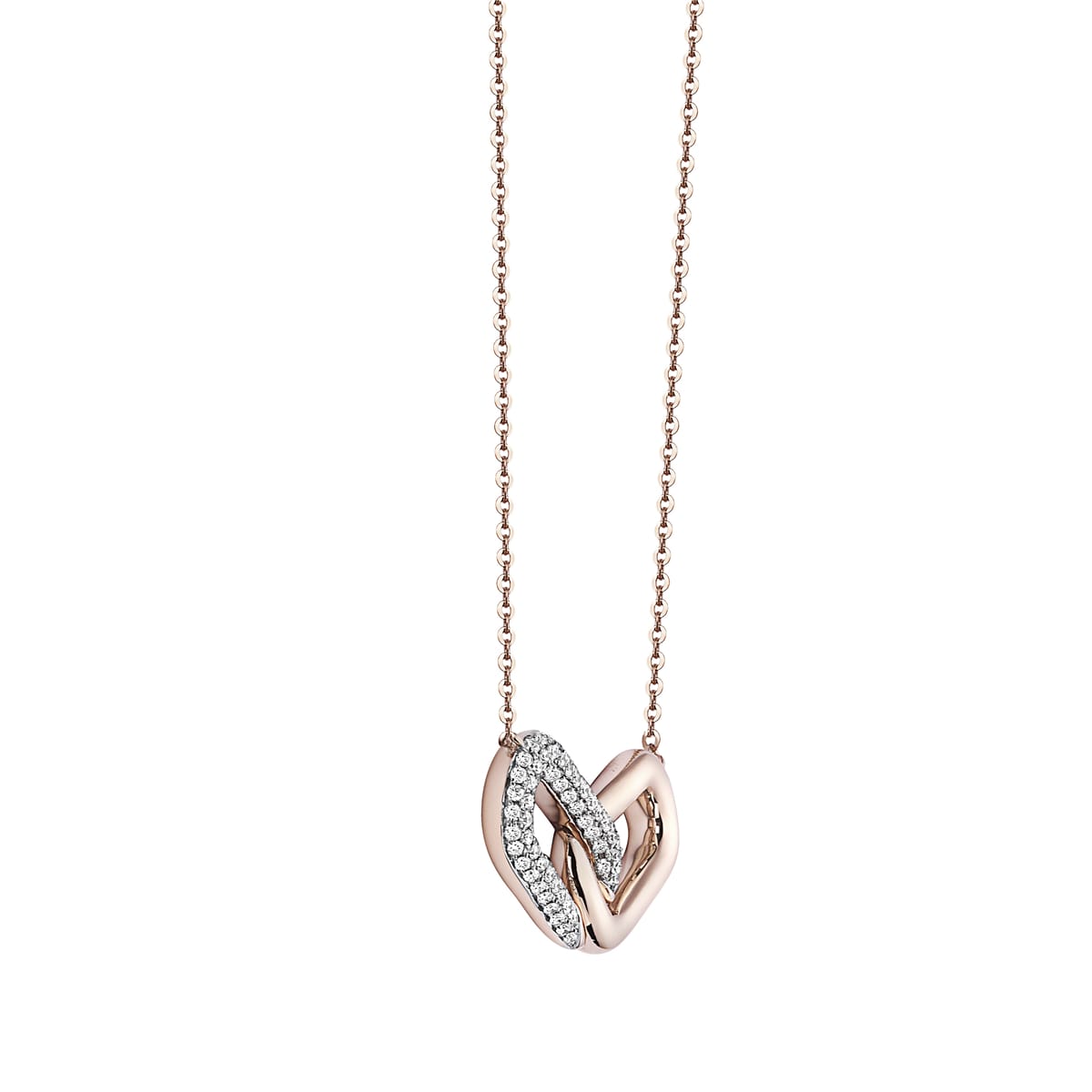 14K Rose Gold Diamond Hugs Pendant, 0.26ct