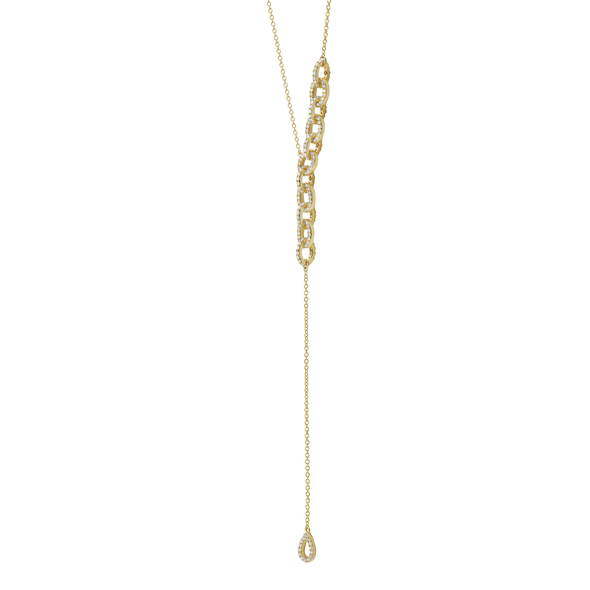 14K Yellow Gold Diamond Drop Pendant, 0.65ct