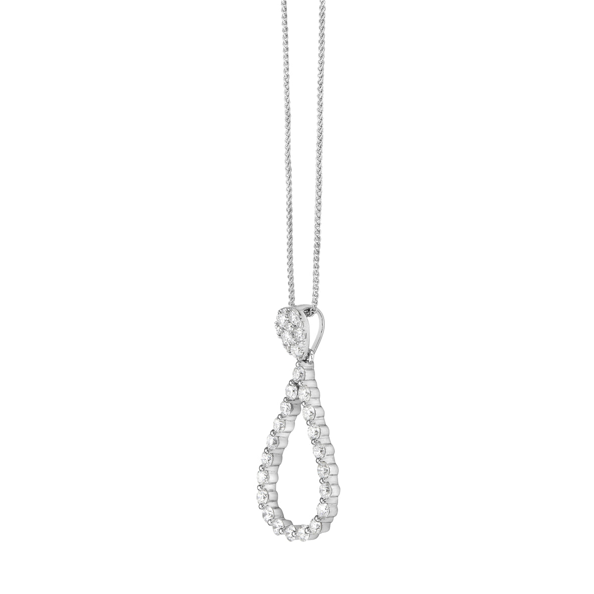 14K White Gold Diamond Pendant, 1.21ct