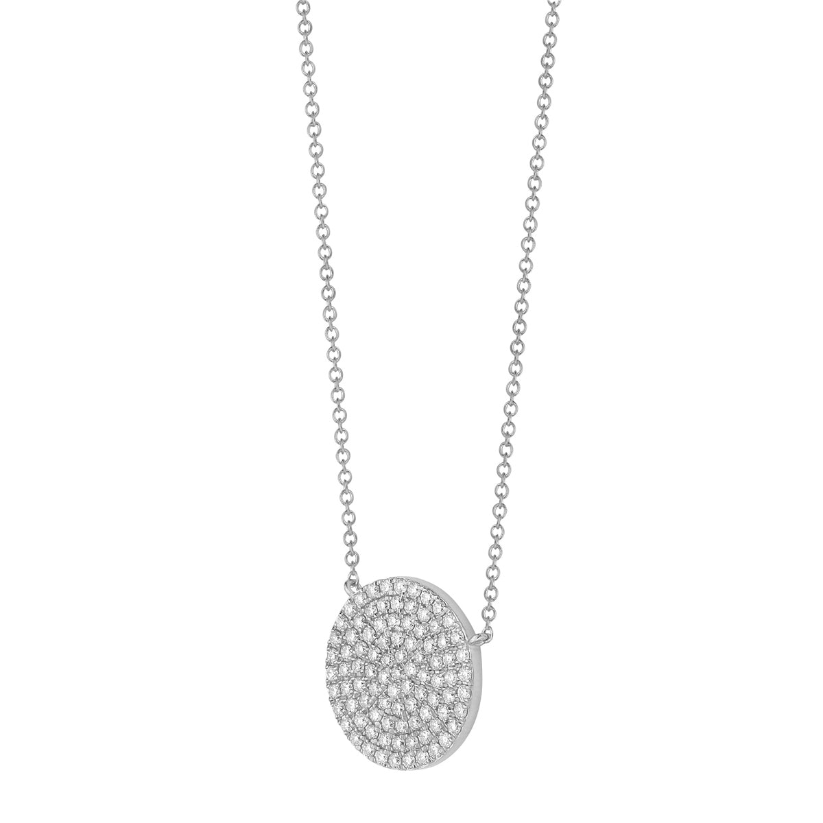 14K White Gold Diamond Pendant, 0.53ct