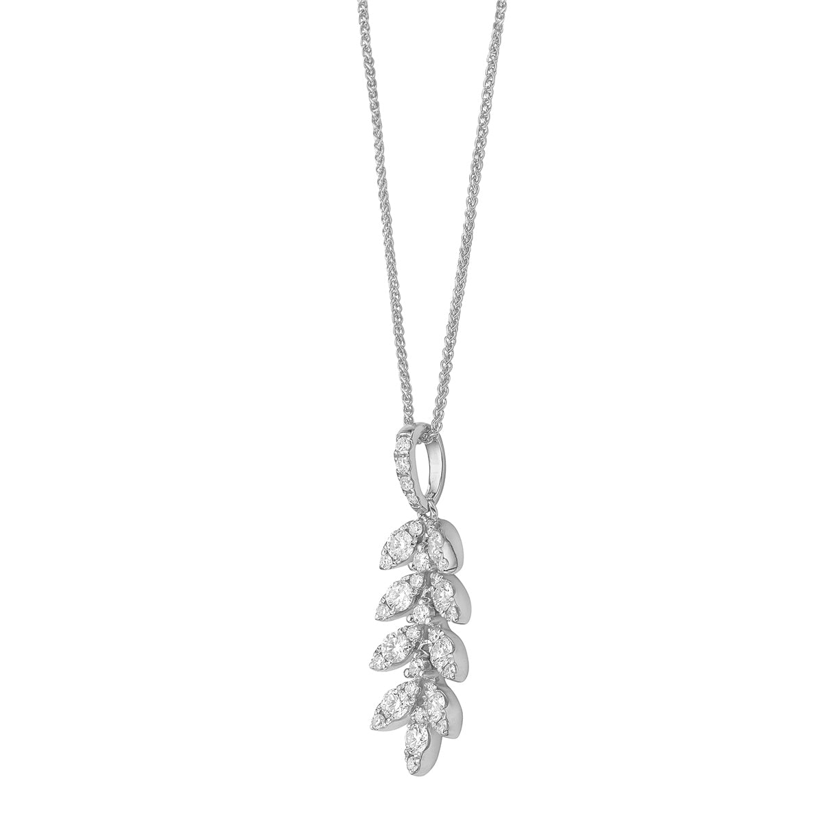 18K White Gold Diamond Necklace, 0.63ct