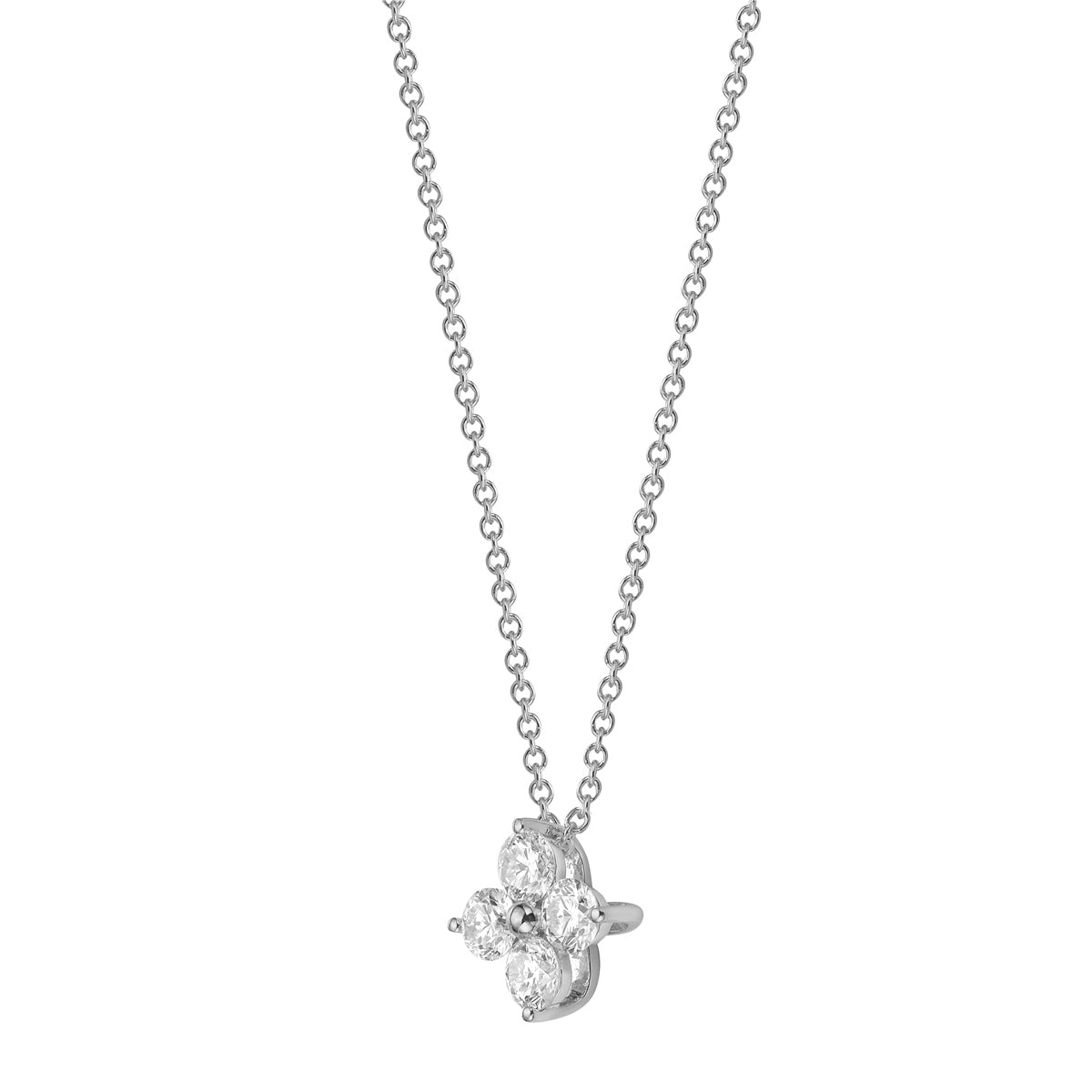 AP155706 - Necklace 14KW/0.5G 4RD-0.52CT w/Chain