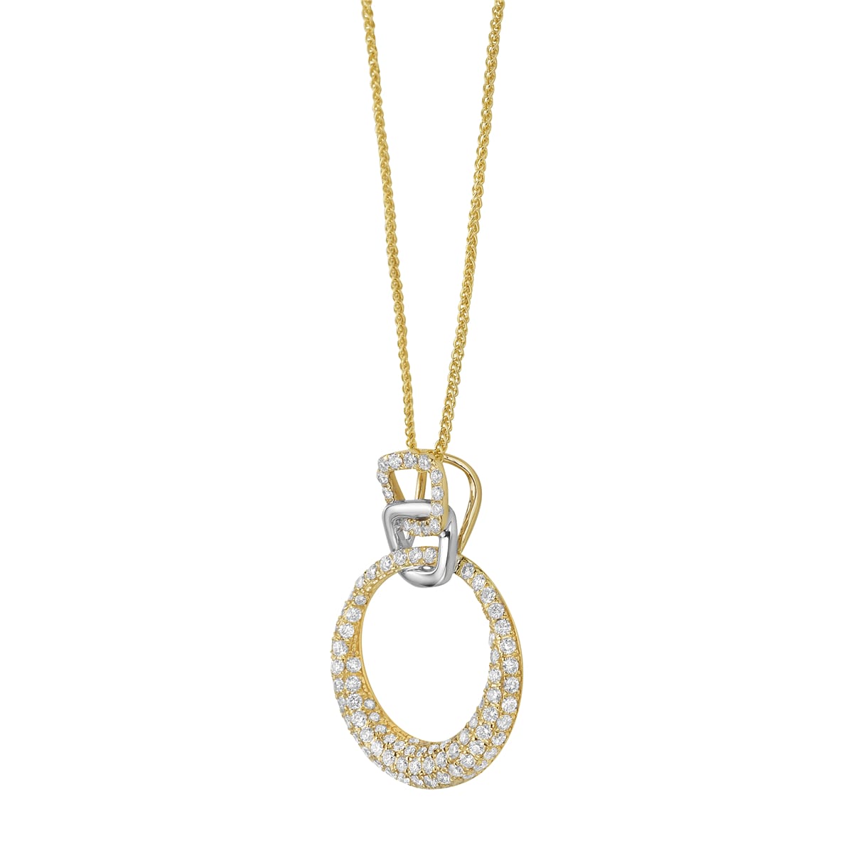 14K White Gold Diamond Pendant, 0.68ct