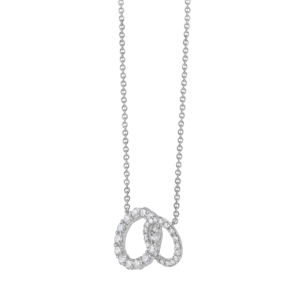 14K White Gold Diamond Pendant, 0.76ct