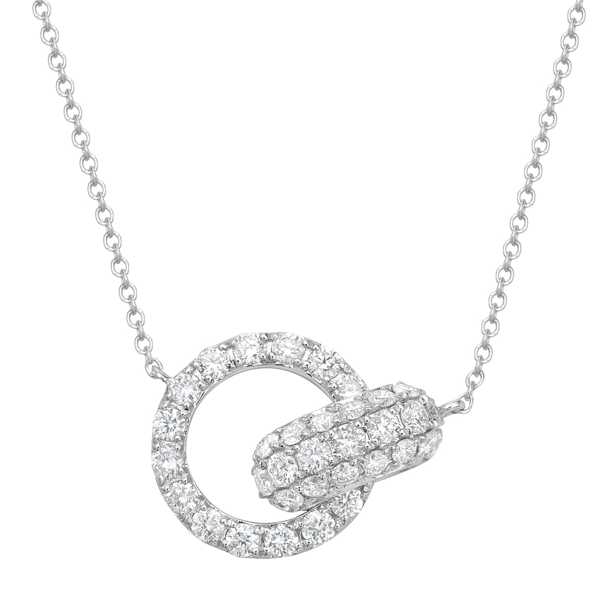 AP156080 - Necklace 14KW/2.9G 22RD-0.48CT 18RD-0.23CT