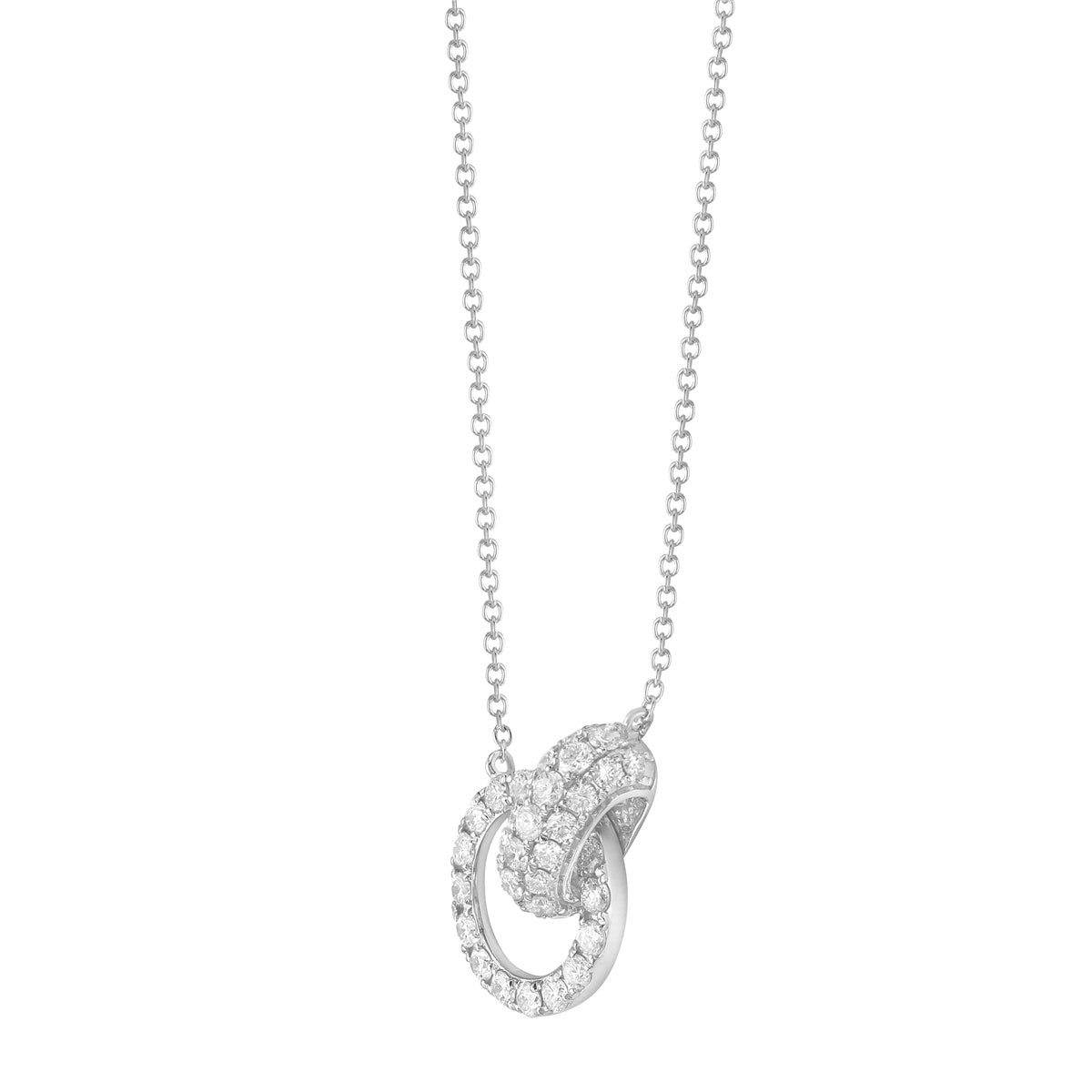 14K White Gold Diamond Necklace, 0.71ct