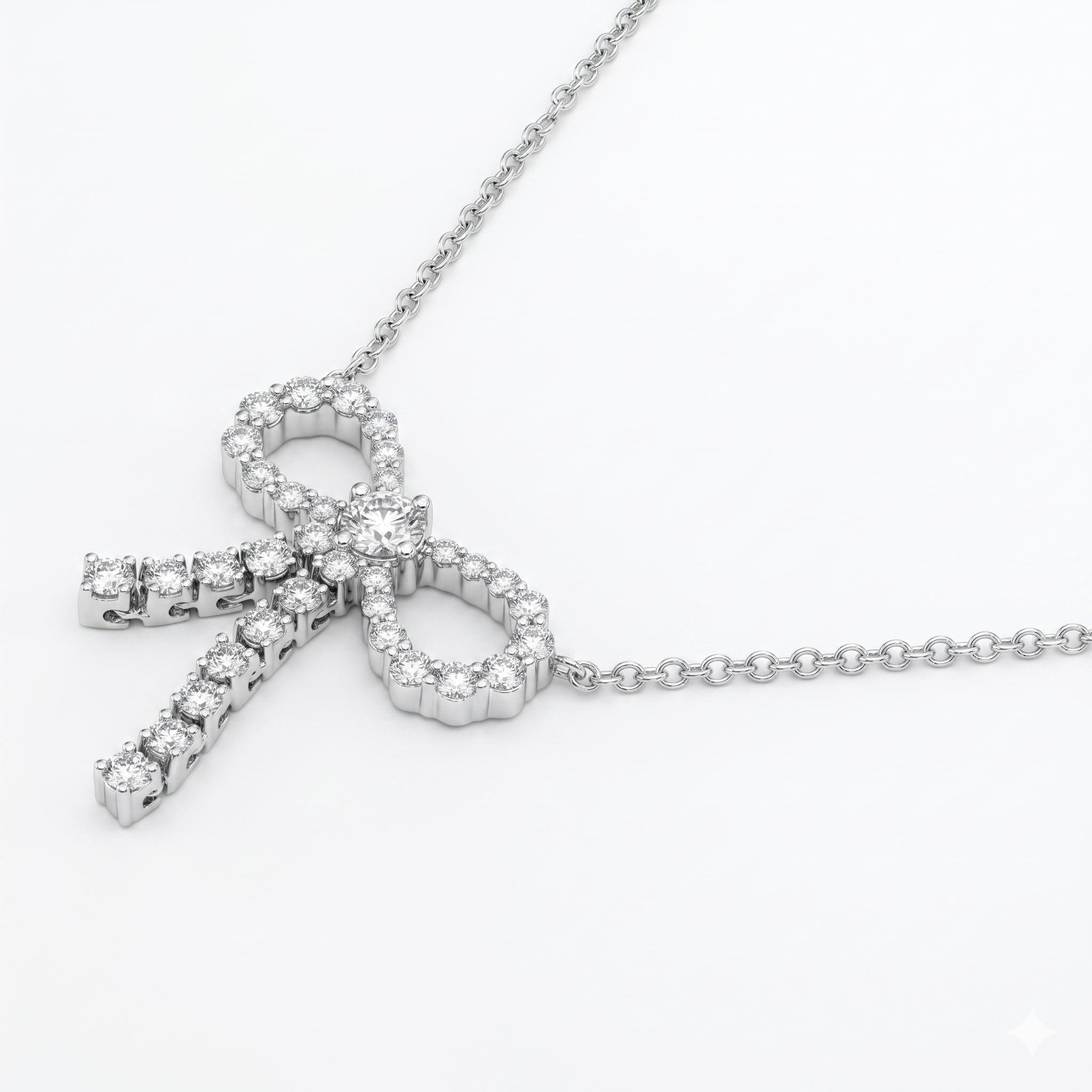 AP156277B - Necklace 14KW/4G 1RD-0.08CT 33RD-0.34CT