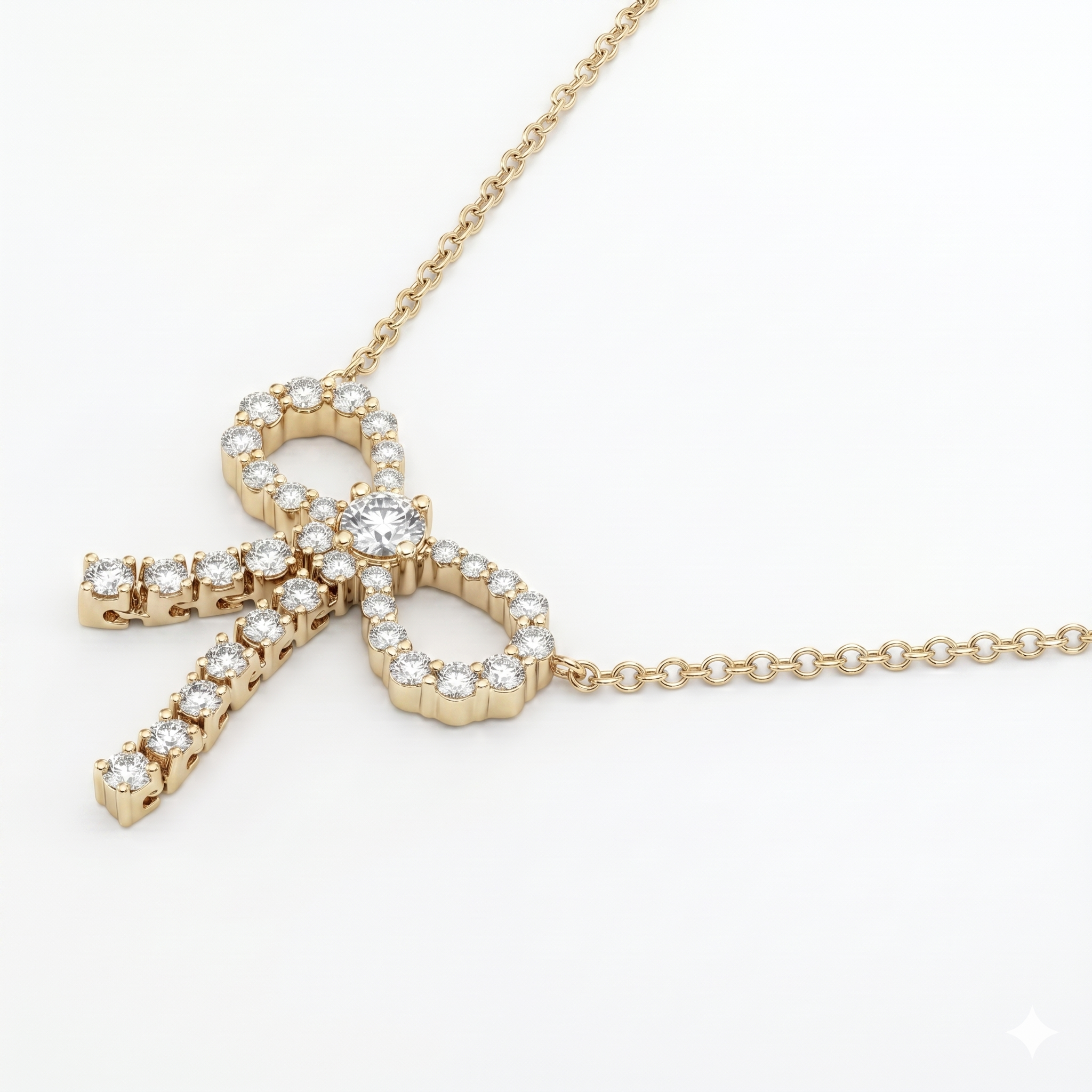 AP156277BY - Necklace 14KY/4G 1RD-0.08CT 33RD-0.34CT