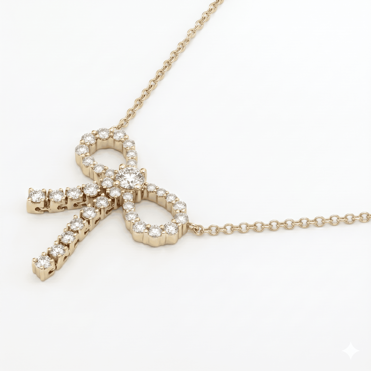 AP156277BY - Necklace 14KY/4G 1RD-0.08CT 33RD-0.34CT