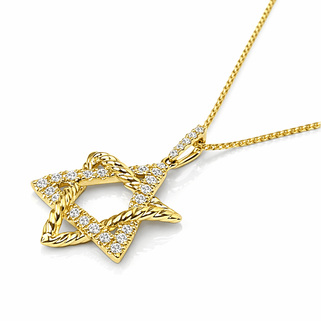 14K Yellow Gold Diamond Necklace, 0.25ct