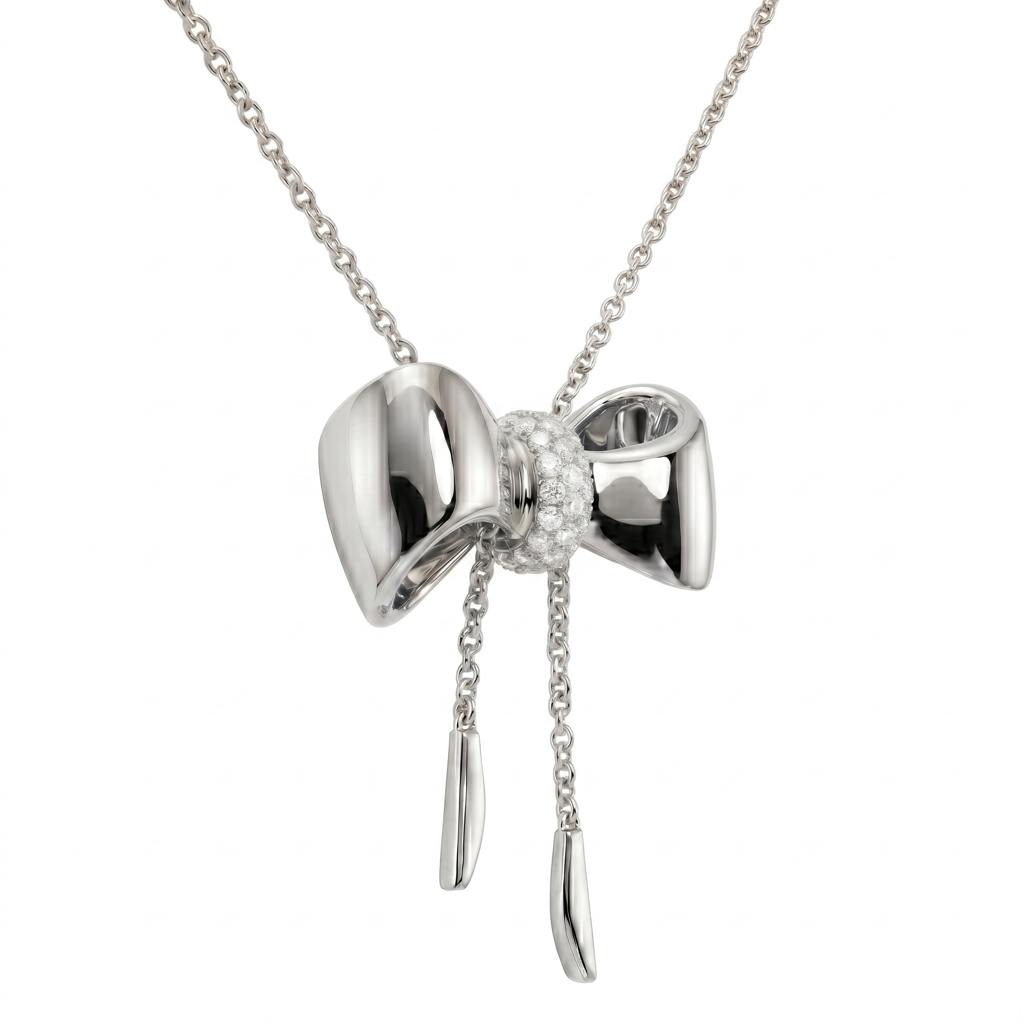 AP156971 - Necklace 14KW/5.1G 25RD-0.16CT