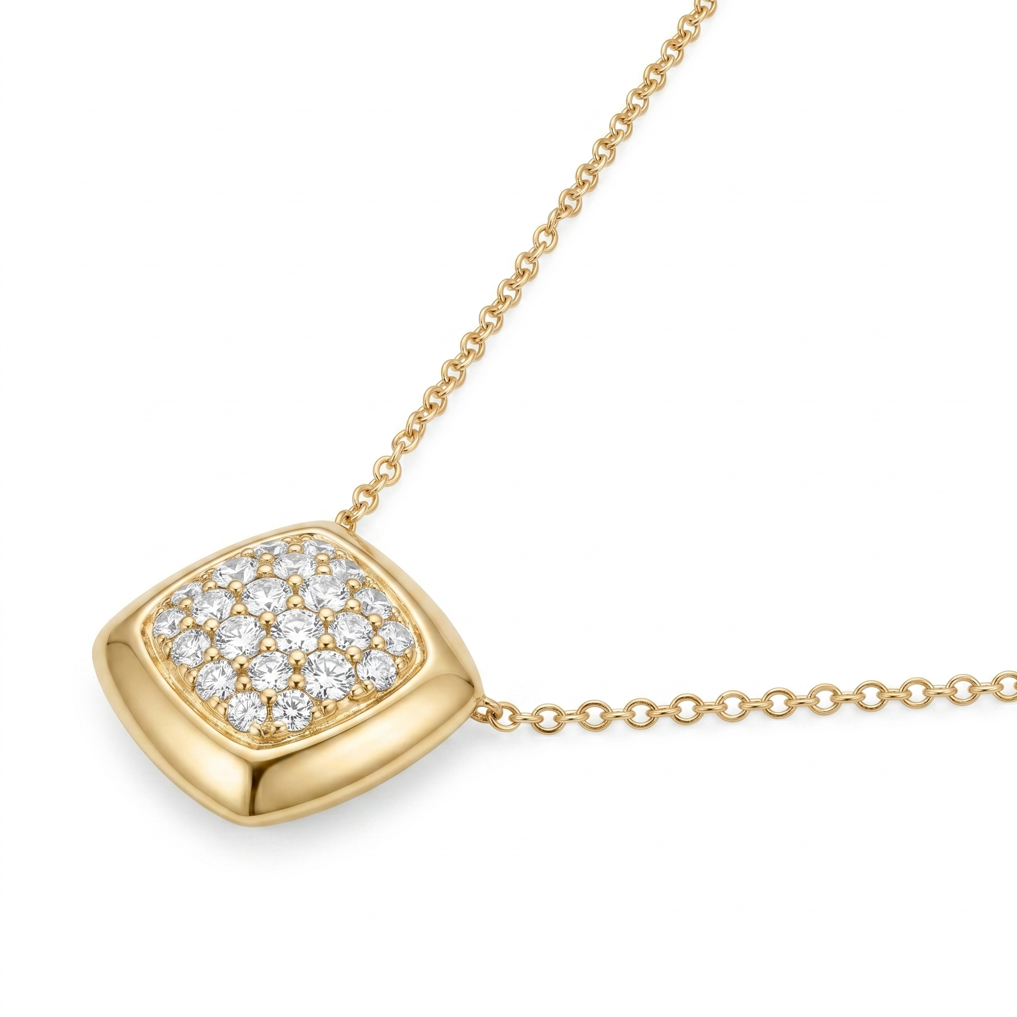AP157004Y - Necklace 14KY/3.5G 6RD-0.19CT 16RD-0.26CT