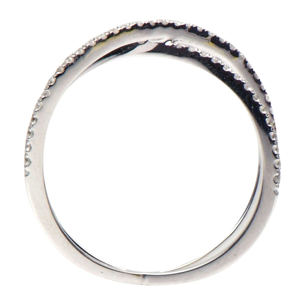 14K White Gold X Ring, 0.2ct