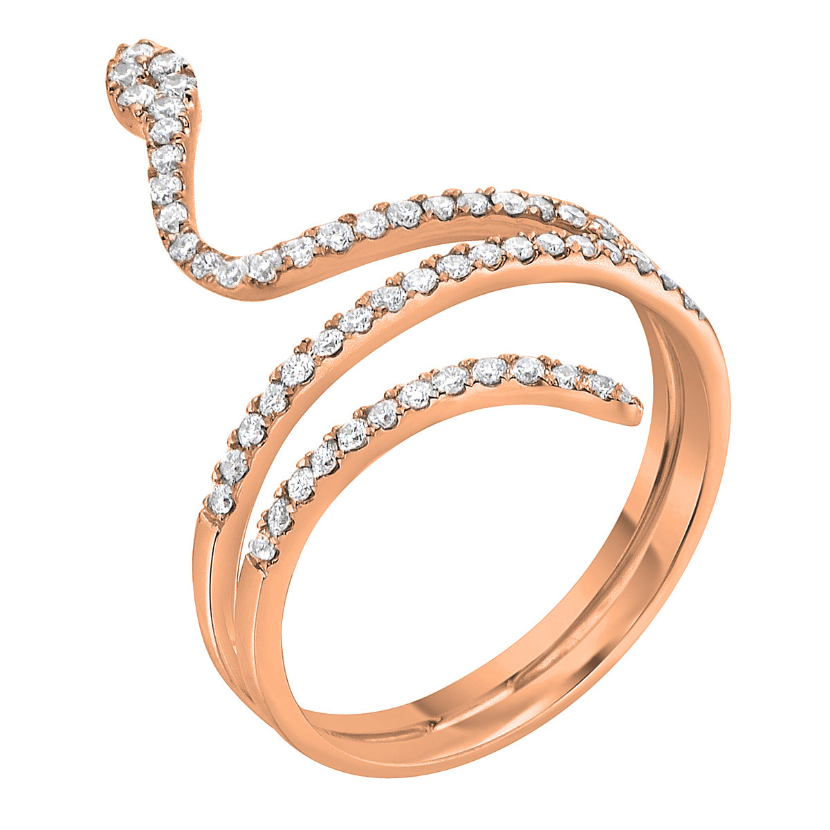 18K Rose Gold Fashion Diamond Ring, 0.4ct