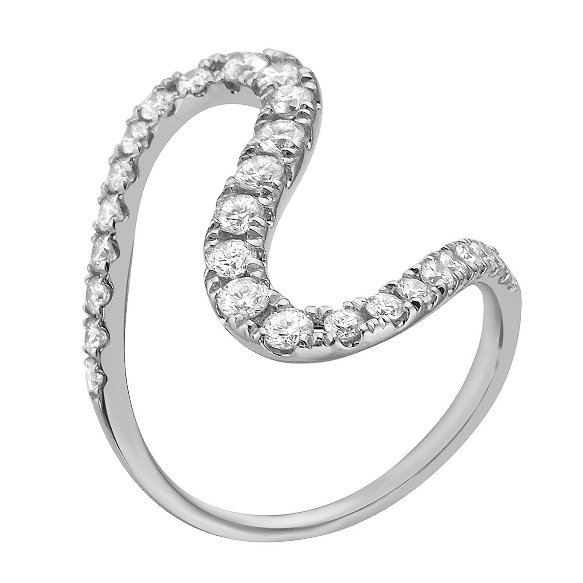14K White Gold Infinity Ring, 0.83ct