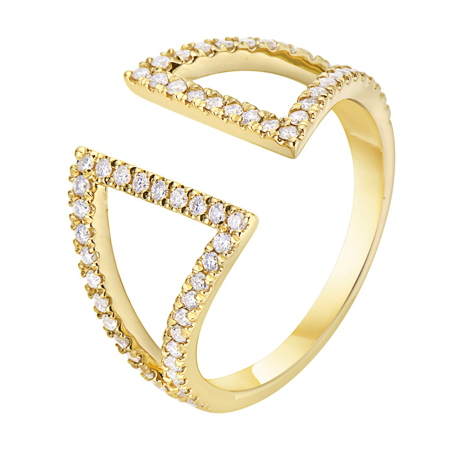 14K Yellow Gold Prism Ring, 0.37ct