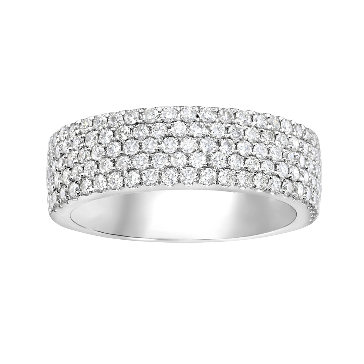 14K White Gold Multi Row Diamond Ring