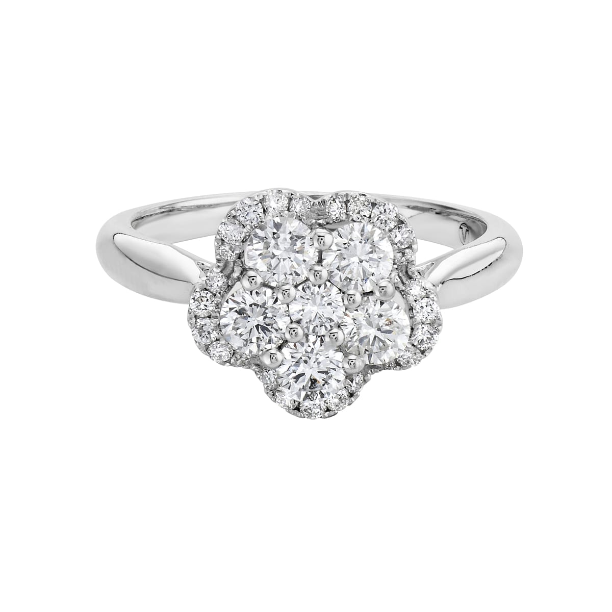 14K White Gold Diamond Ring, 0.77ct