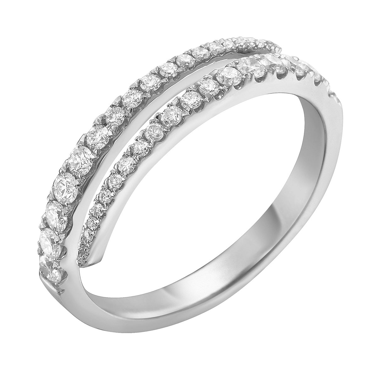 14K White Gold Diamond Ring, 0.37ct