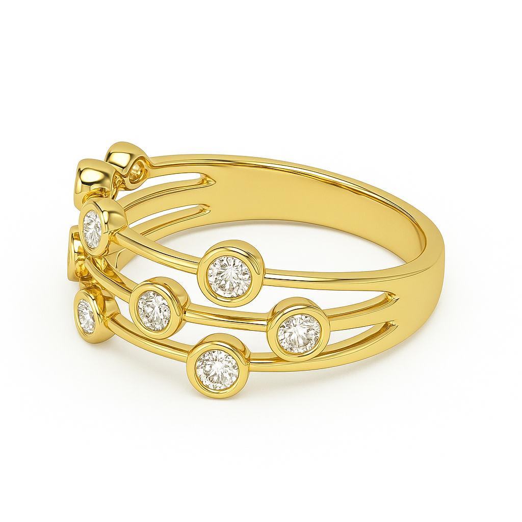 14K Yellow Gold Diamond Ring, 0.42ct