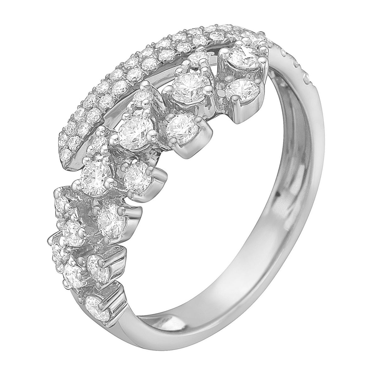 14K White Gold Diamond Ring, 0.65ct