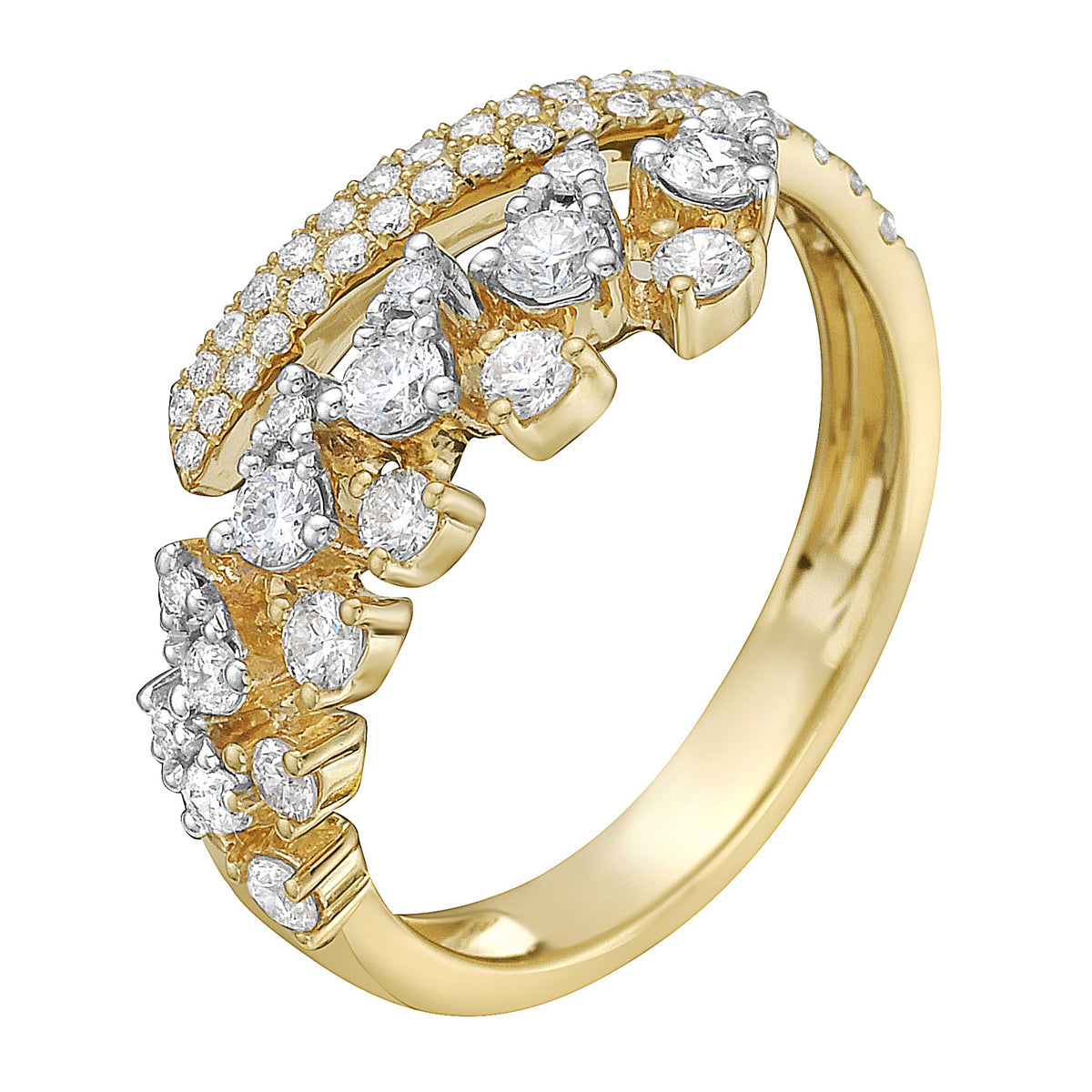 14K Yellow Gold Diamond Ring, 0.64ct