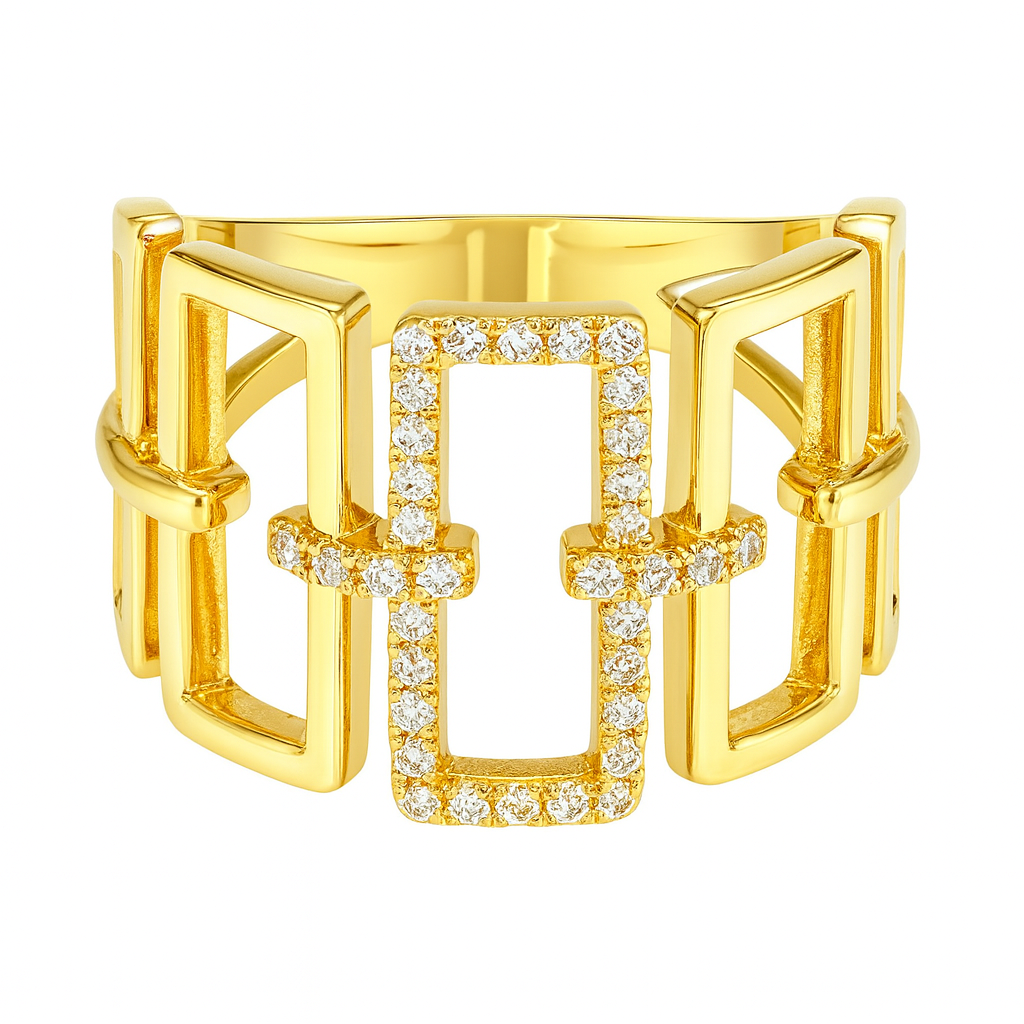 AR156906Y - RING 14KY/6.00G 34RD-0.17CT