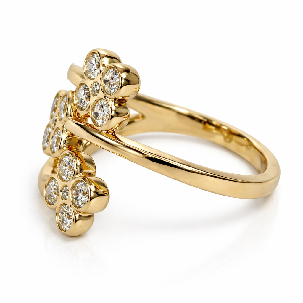 AR156913Y - Ring 14KY/6.2G 12RD-0.80CT 3RD-0.03CT