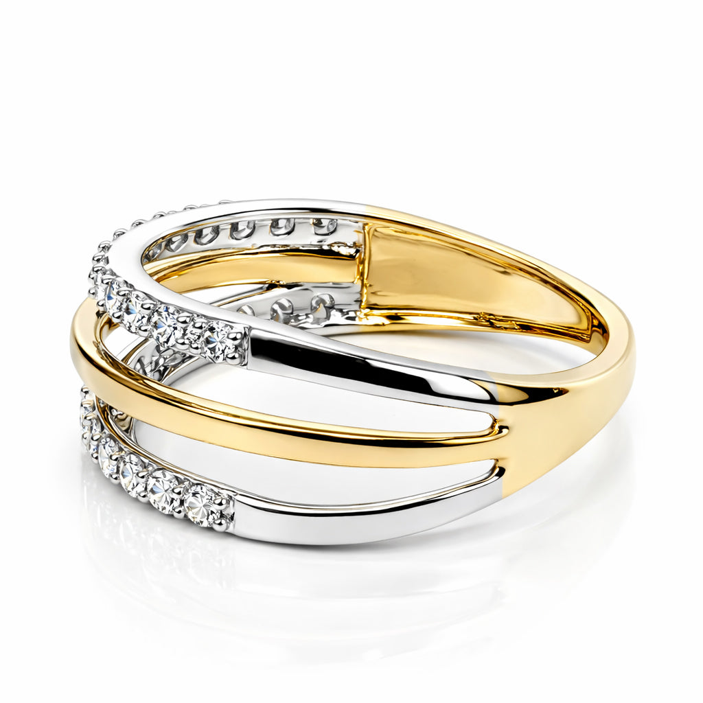 AR156994WY - Ring 14KWY/2.6G 28RD-0.52CT