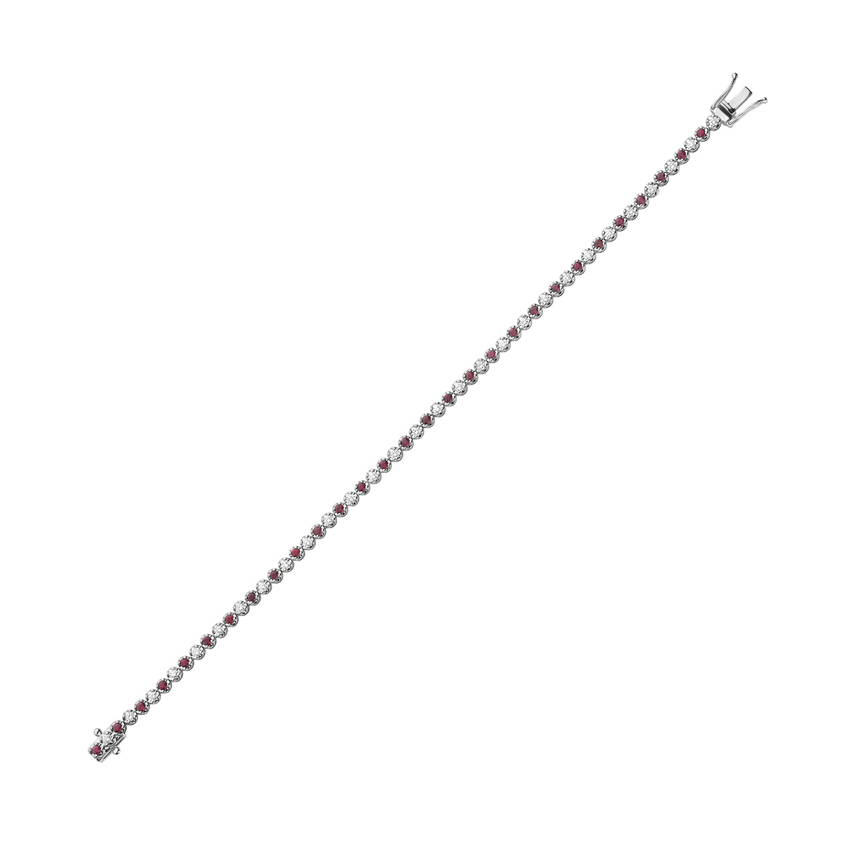 14K White Gold Ruby Bracelet, 1.06ct