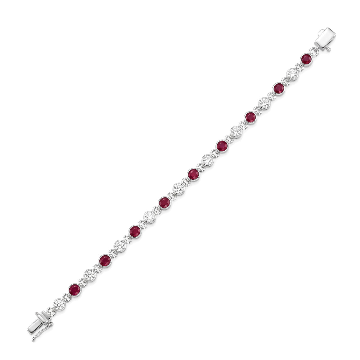 ARB156929 - Bracelet 14KW/6.6G 9RUBY-0.92CT 9RD-0.76CT
