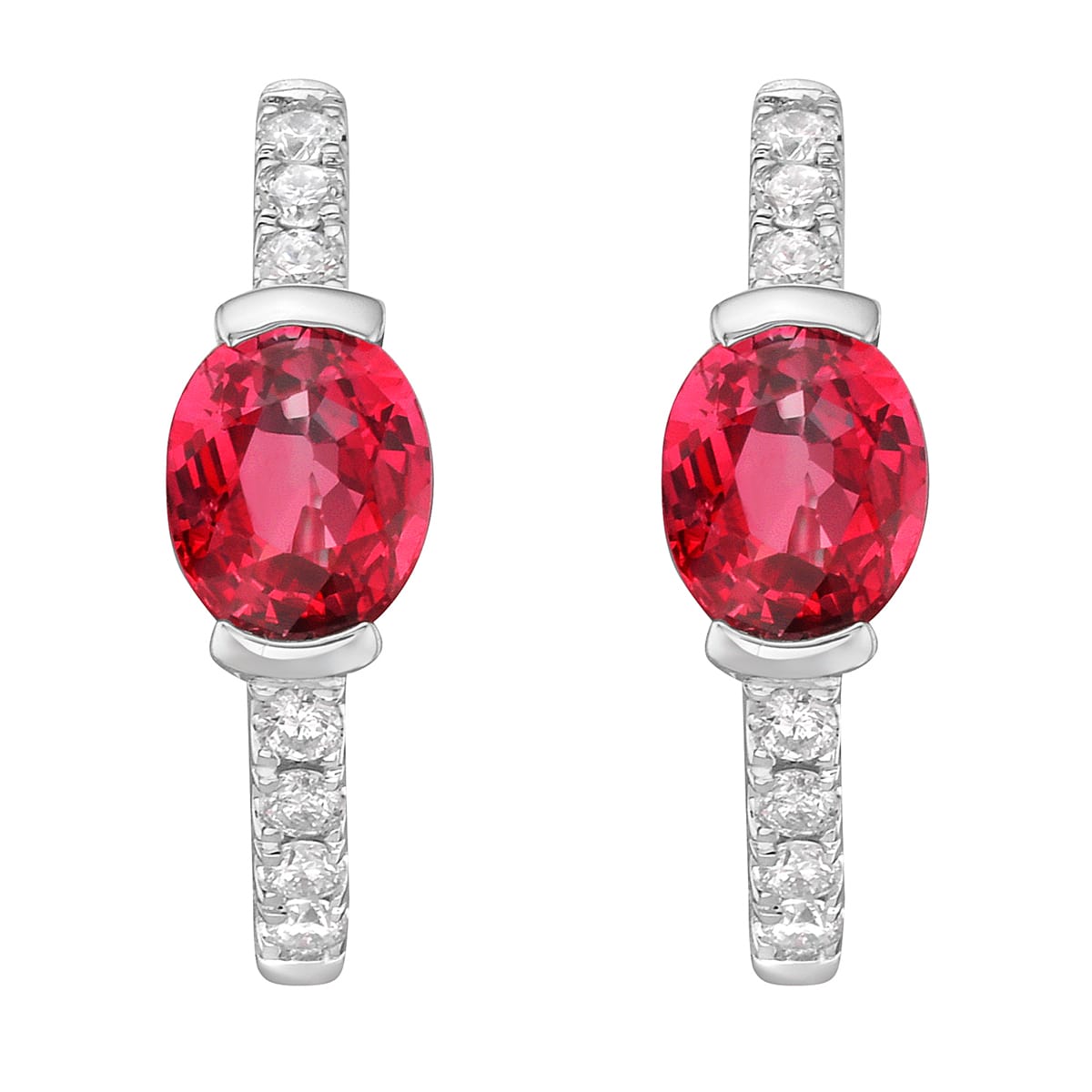 14K White Gold Ruby Earrings, 0.93ct