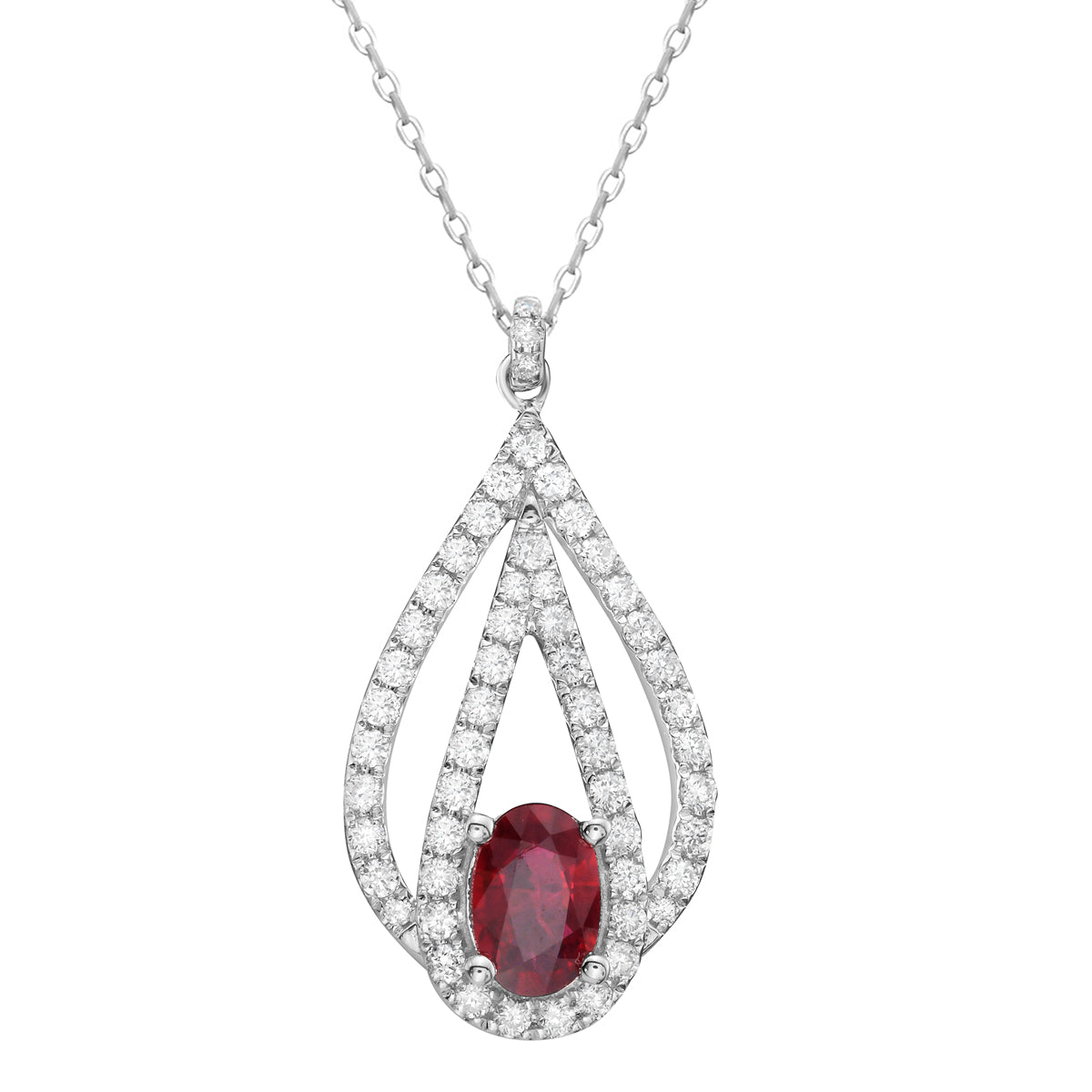 ARP155906 - Pendant 14KW/1.7G 1RUBY-0.85CT 55RD-0.56CT
