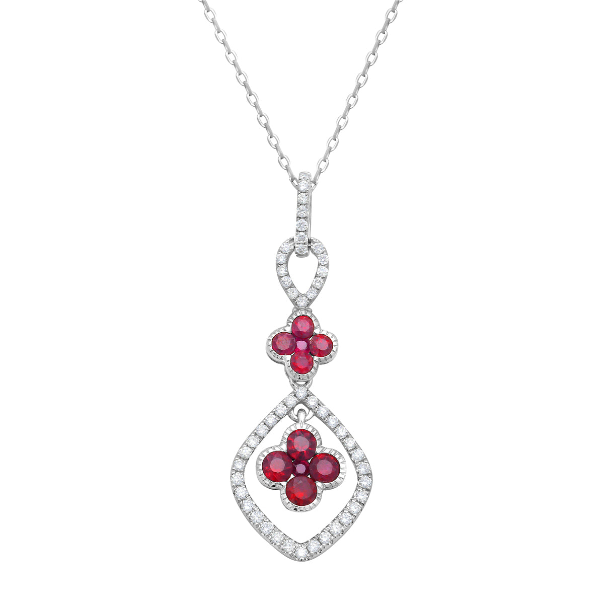 ARP155910 - Pendant 14KW/1.7G 10RUBY-0.63CT 48RD-0.22CT