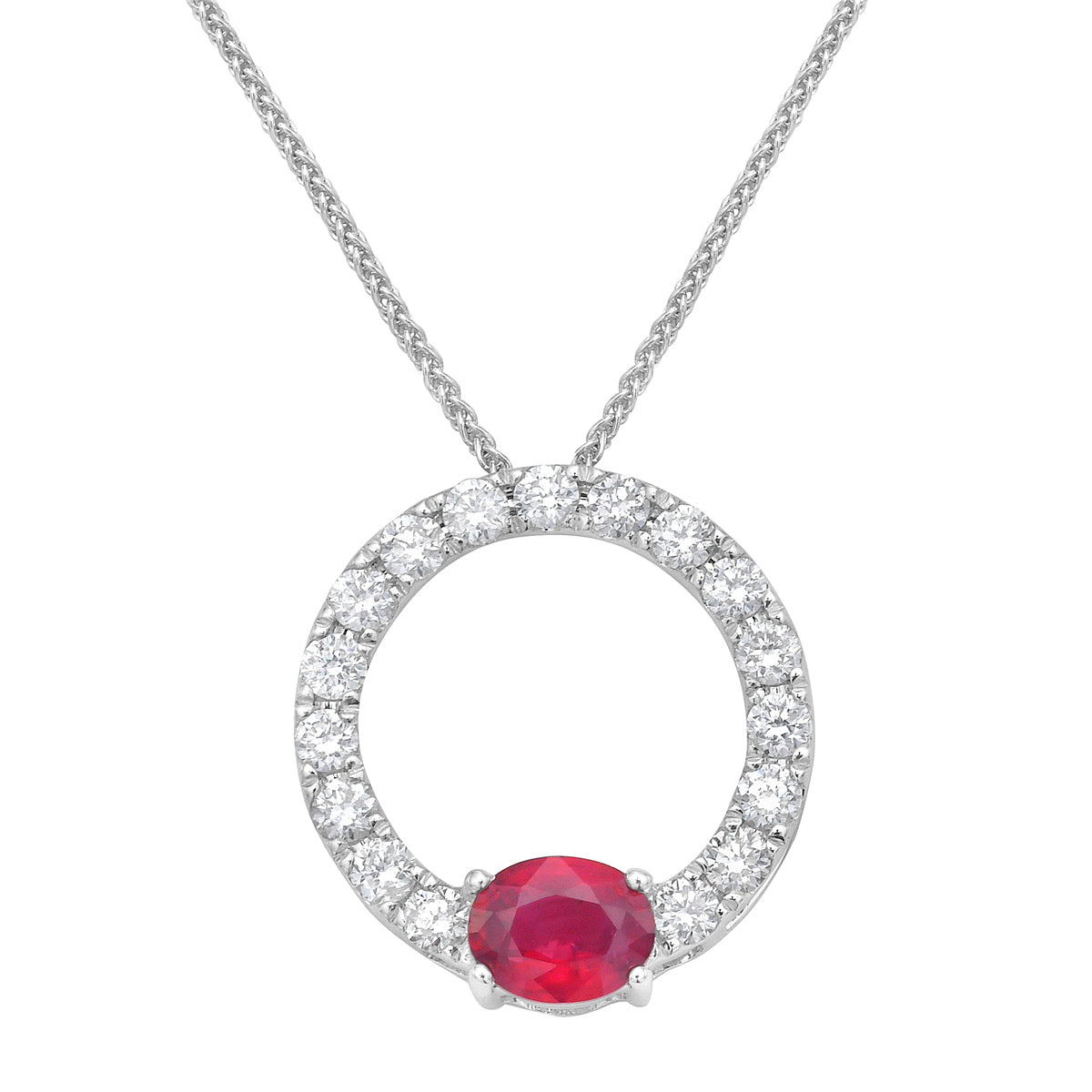 ARP156114 - Pendant 14KW/0.8G 1RUBY-0.49CT 17RD-0.39CT