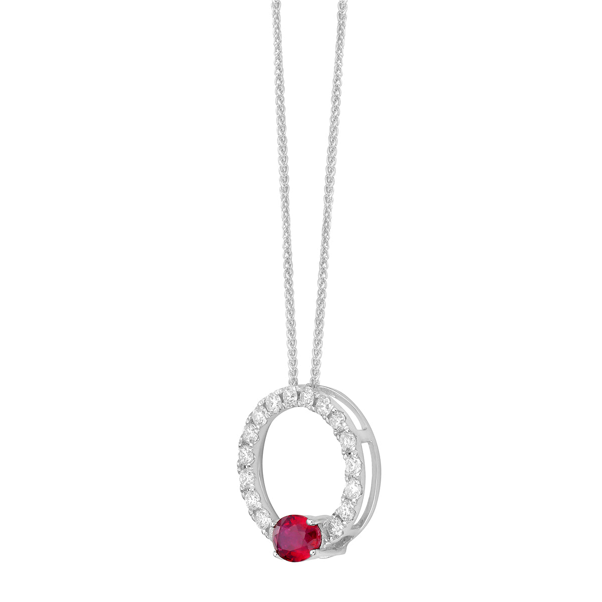 ARP156114 - Pendant 14KW/0.8G 1RUBY-0.49CT 17RD-0.39CT