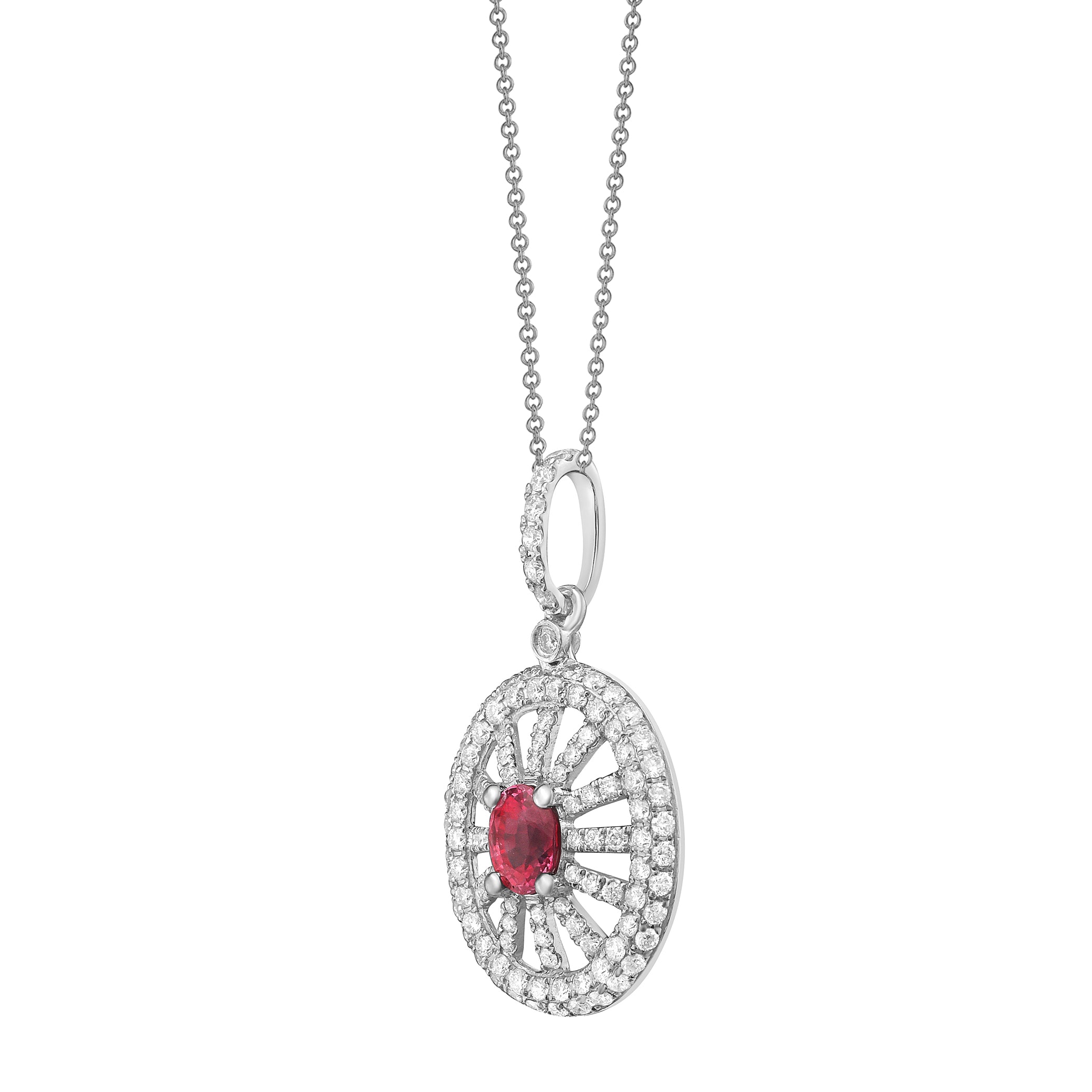 14K White Gold Ruby Pendant, 0.38ct