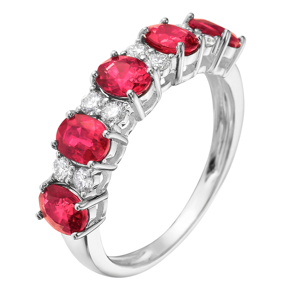 14K White Gold Ruby Diamond Ring, 1.89ct