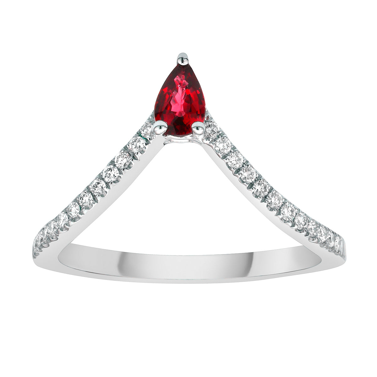 ARR156044 - Ring 14KW/1.9G 1RUBY-0.33CT 24RD-0.14CT