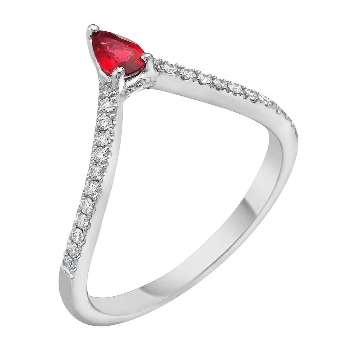 14K White Gold Ruby Ring, 0.33ct