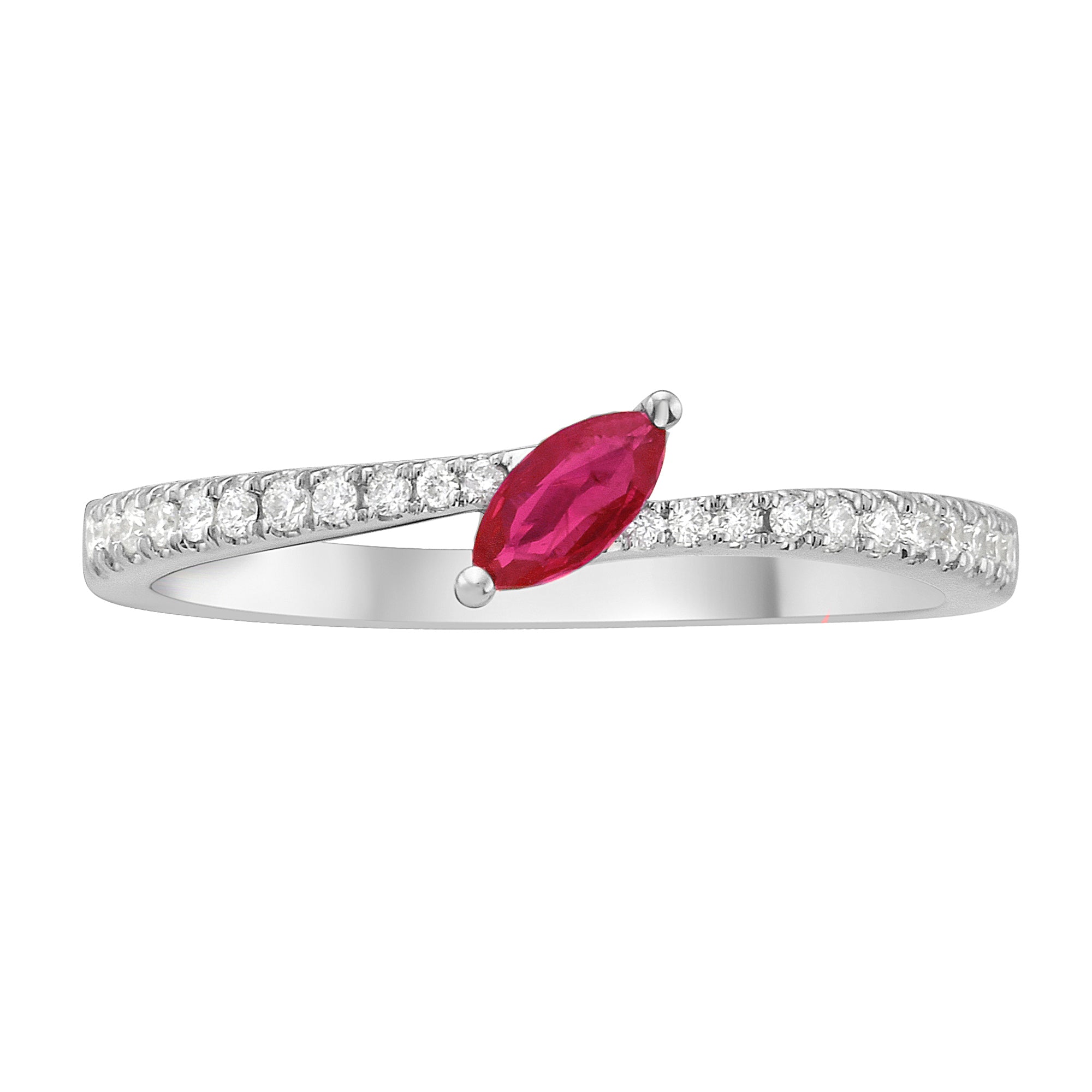 ARR156167 - Ring 14KW/1.8G 1RUBY-0.16CT 22RD-0.11CT