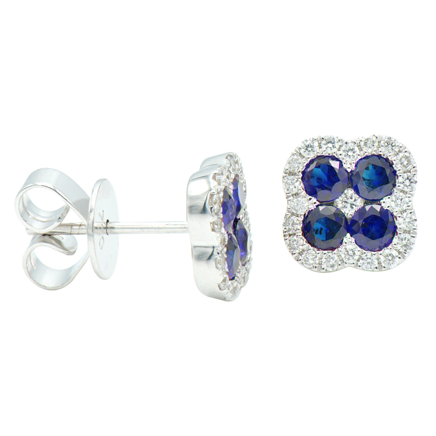 Sapphire and Diamond Clover Earrings