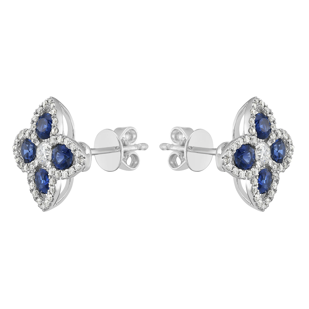 18KW Blue Sapphire Stud Earrings