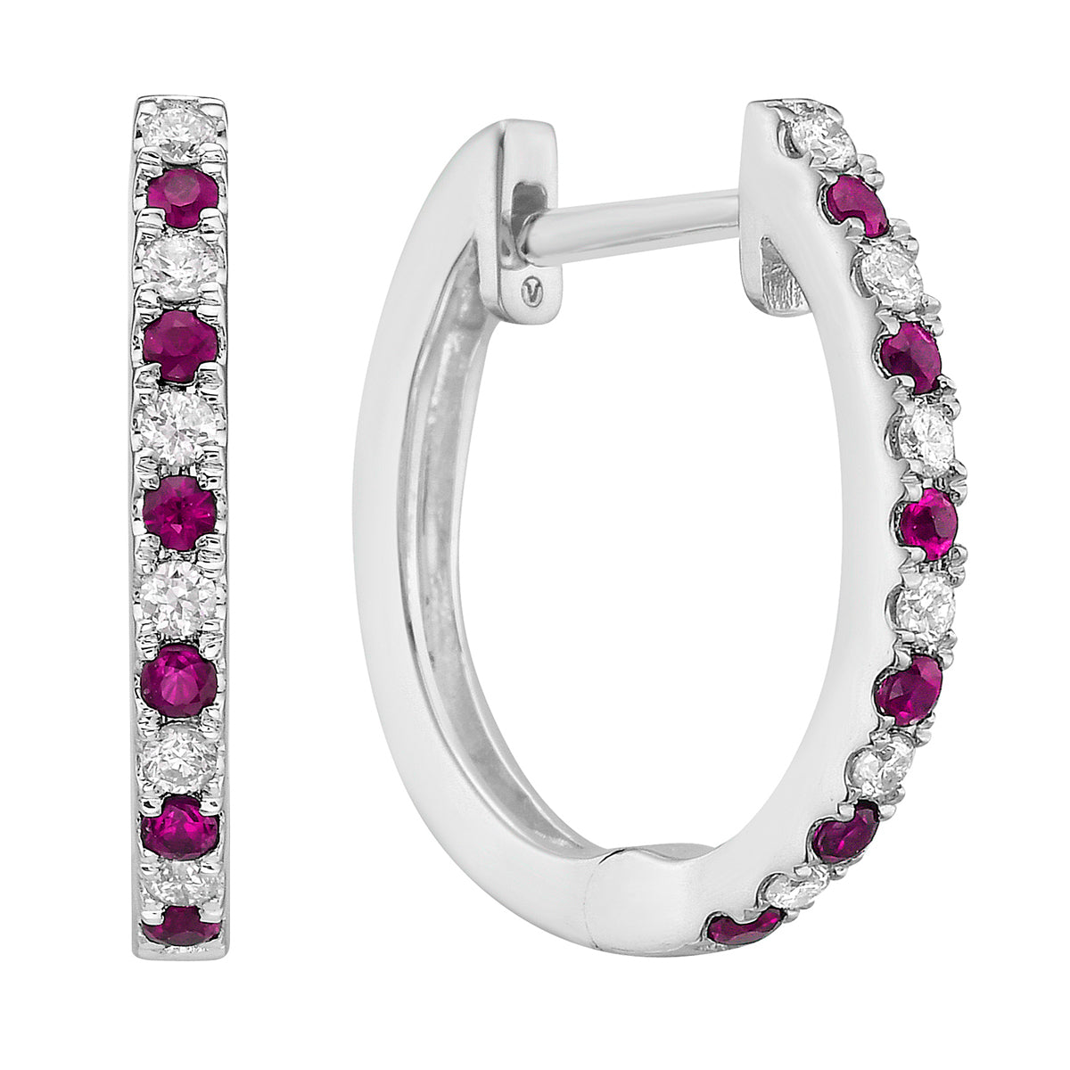 ASE154036P - Earrings 14KW/2.4G 12P.SAPP-0.21CT 12RD-0.12CT