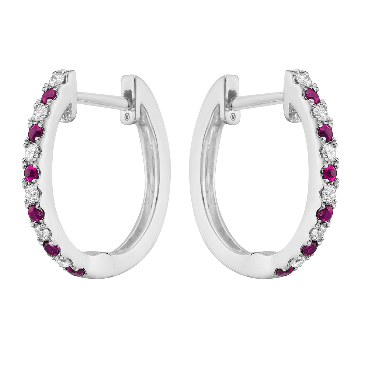 ASE154036P - Earrings 14KW/2.4G 12P.SAPP-0.21CT 12RD-0.12CT