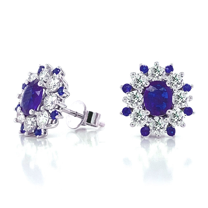 ASE154894 - Earrings 14KW/1.8G 2SAPP-0.95CT 16SAPP-0.16CT 16RD-0.89CT