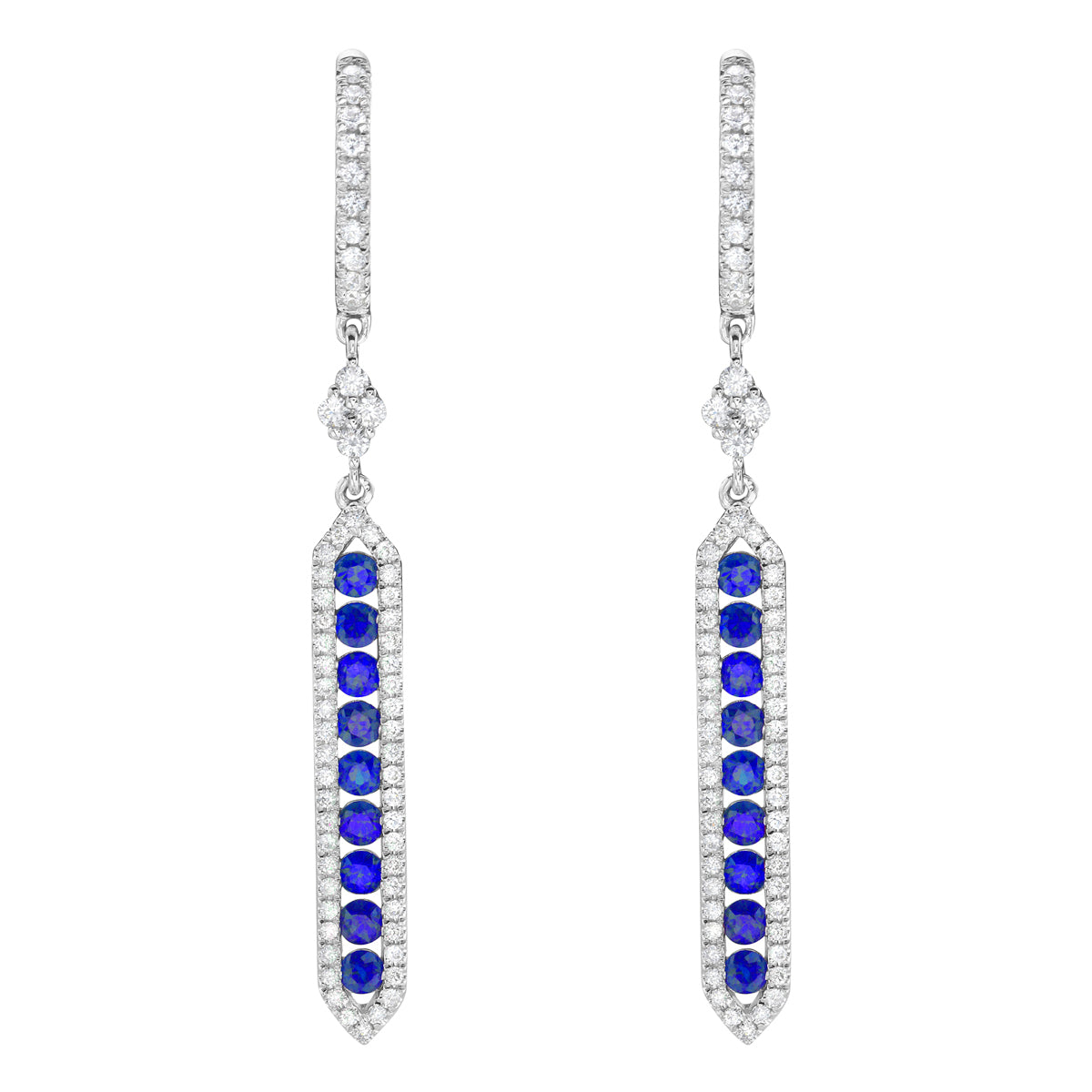 ASE155909 - Earrings 14KW/3.4G 18SAPP-1.15CT 124RD-0.51CT