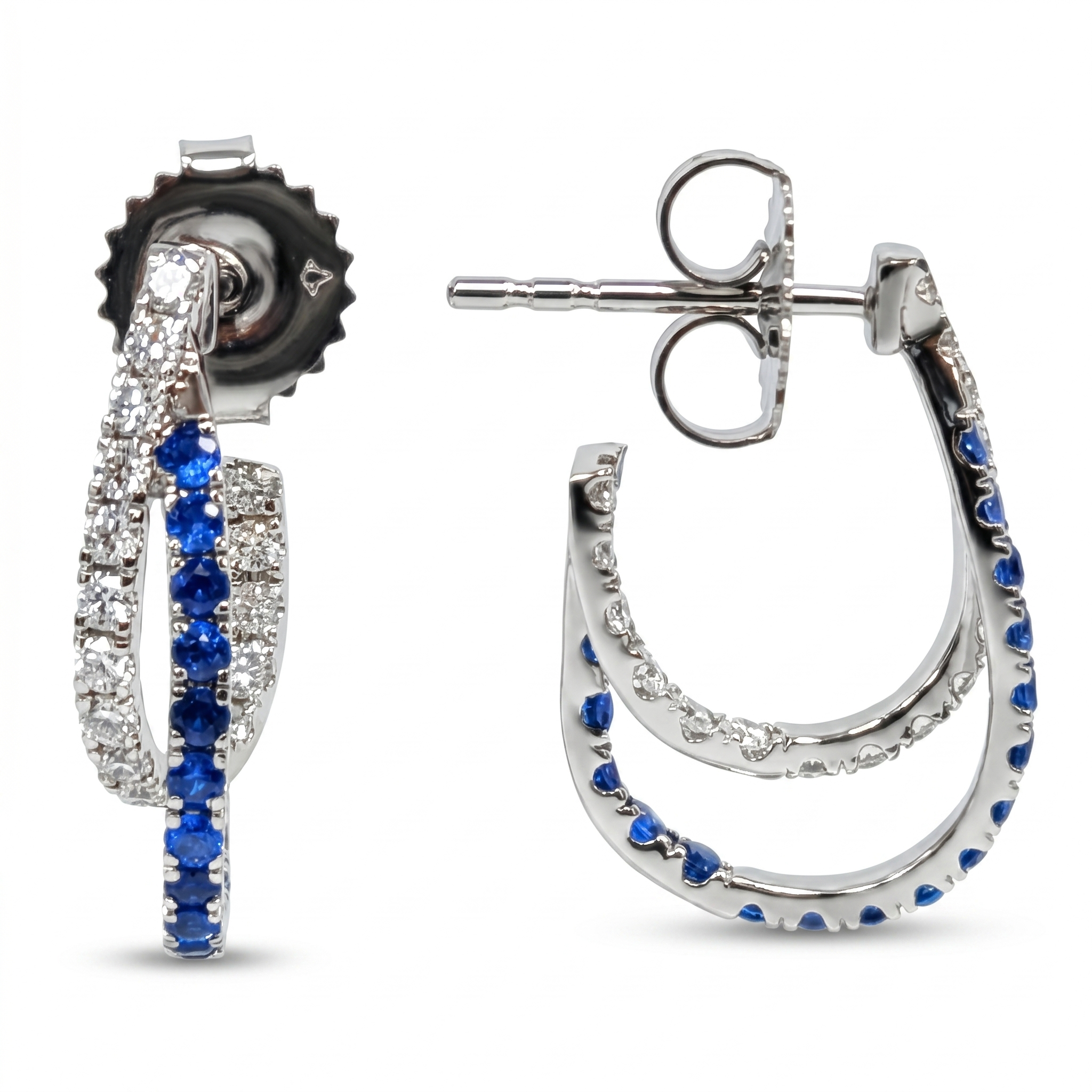 ASE156970 - Earrings 14KW/2.5G 40SAPP-0.69CT 34RD-0.46CT